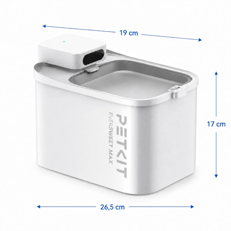 Petkit fontaine à eau - Eversweet Max : dimensions 26,5 x 17 x 19 cm - AstuceChat
