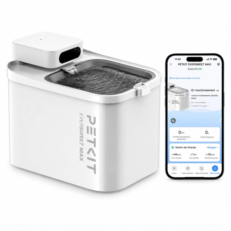 Petkit fontaine à eau - Eversweet Max : suivi connecté avec application - AstuceChat