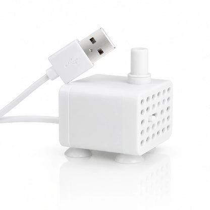 Pompe de remplacement pour fontaine à eau chat - Okeram : modèle blanc avec débit réglable et câble USB - AstuceChat