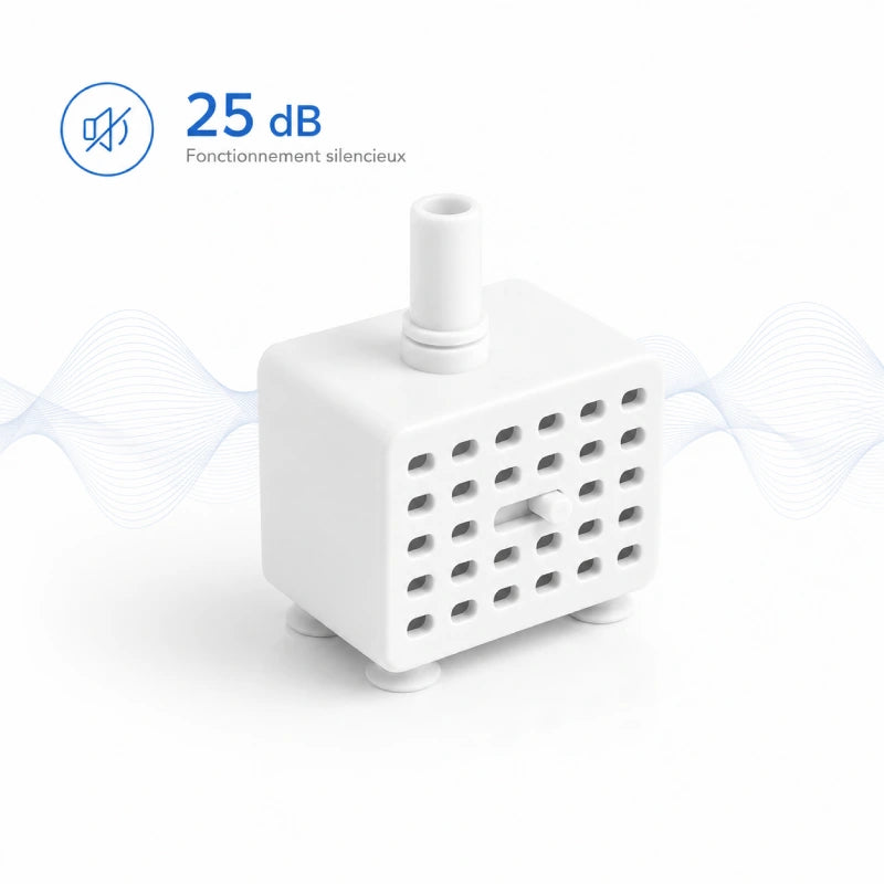 Pompe de remplacement pour fontaine à eau chat - Okeram : fonctionnement silencieux 25 dB - AstuceChat