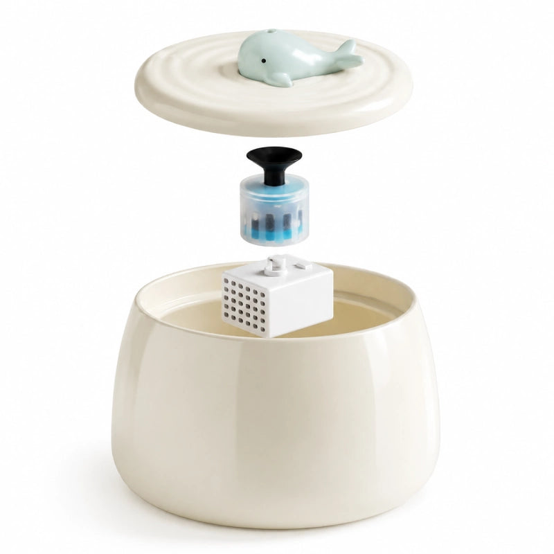 Pompe de remplacement pour fontaine à eau chat - Okeram : installation dans une fontaine céramique - AstuceChat