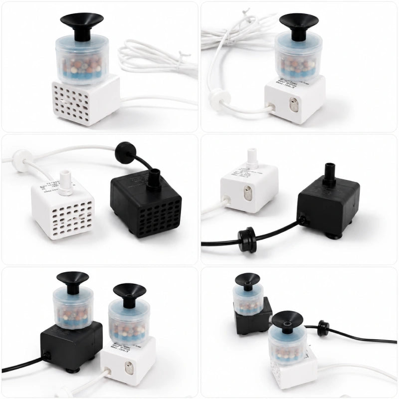 Pompe de remplacement pour fontaine à eau chat - Okeram : vues techniques et composants de la pompe - AstuceChat
