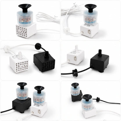 Pompe de remplacement pour fontaine à eau chat - Okeram : vues techniques et composants de la pompe - AstuceChat