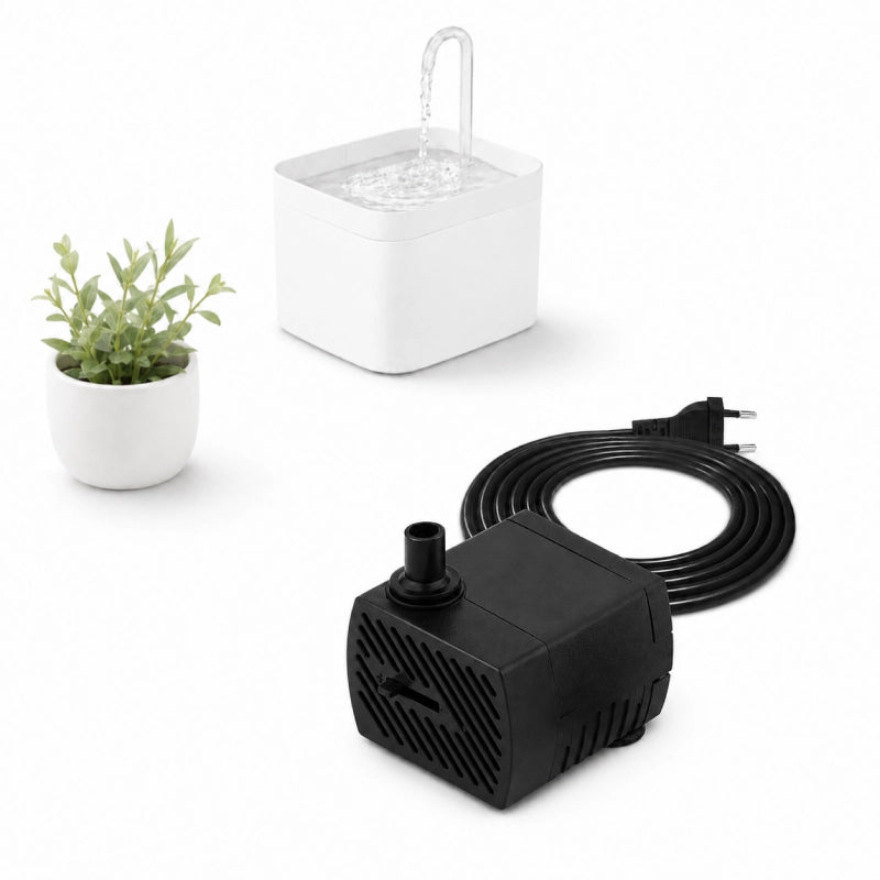 Pompe secteur pour fontaine à eau chat - Ovelou : câble secteur et fontaine compatible - AstuceChat