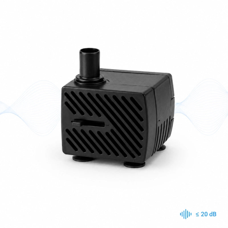 Pompe secteur pour fontaine à eau chat - Ovelou : fonctionnement silencieux 20 dB - AstuceChat