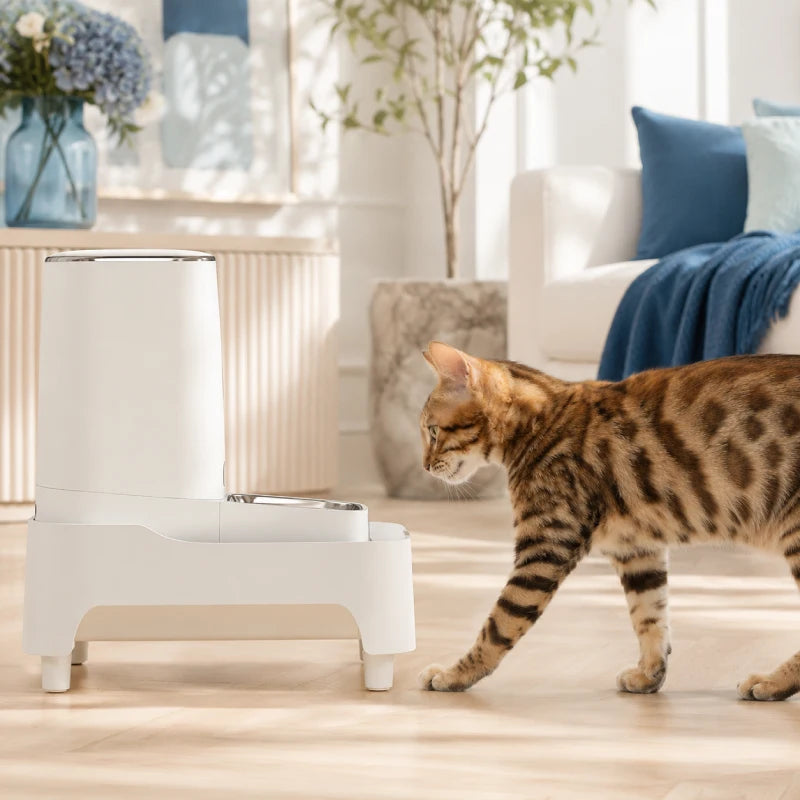 Socle Rojeco pour chat : base réglable avec distributeur de croquettes pour chat et chat Bengal curieux - AstuceChat