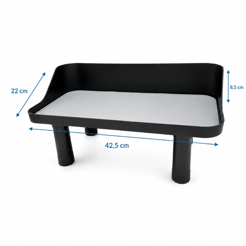 Support gamelle chat - Axpratik : dimensions plateau et rebords - AstuceChat