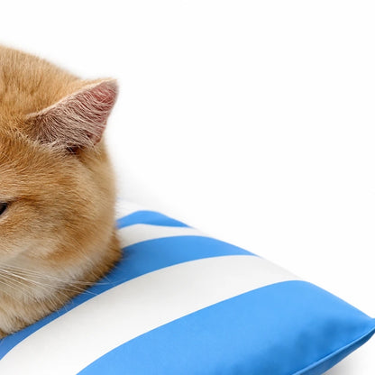 Tapis rafraîchissant chat - Axolia : vue produit du modèle Bleu Rayé - AstuceChat
